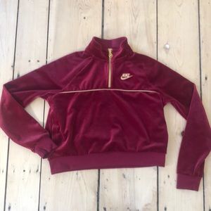 Nike velour half zip
